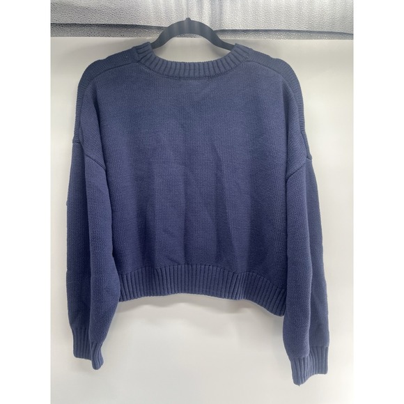 Women's Grayson Threads American Flag Cropped Navy Bear Graphic Sweater Sz XL - Picture 6 of 8